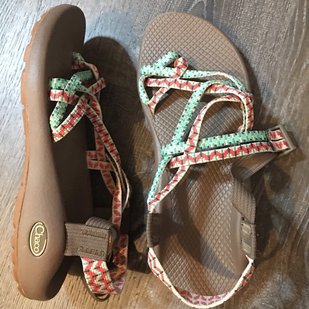 Blue and Orange Chacos